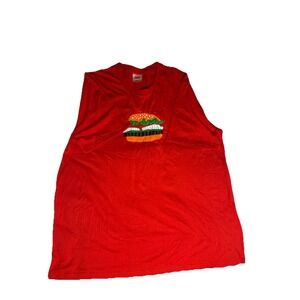 Burger King Whopper Employee Shirt Size 3X Red Short Sleeve Tee Uniform